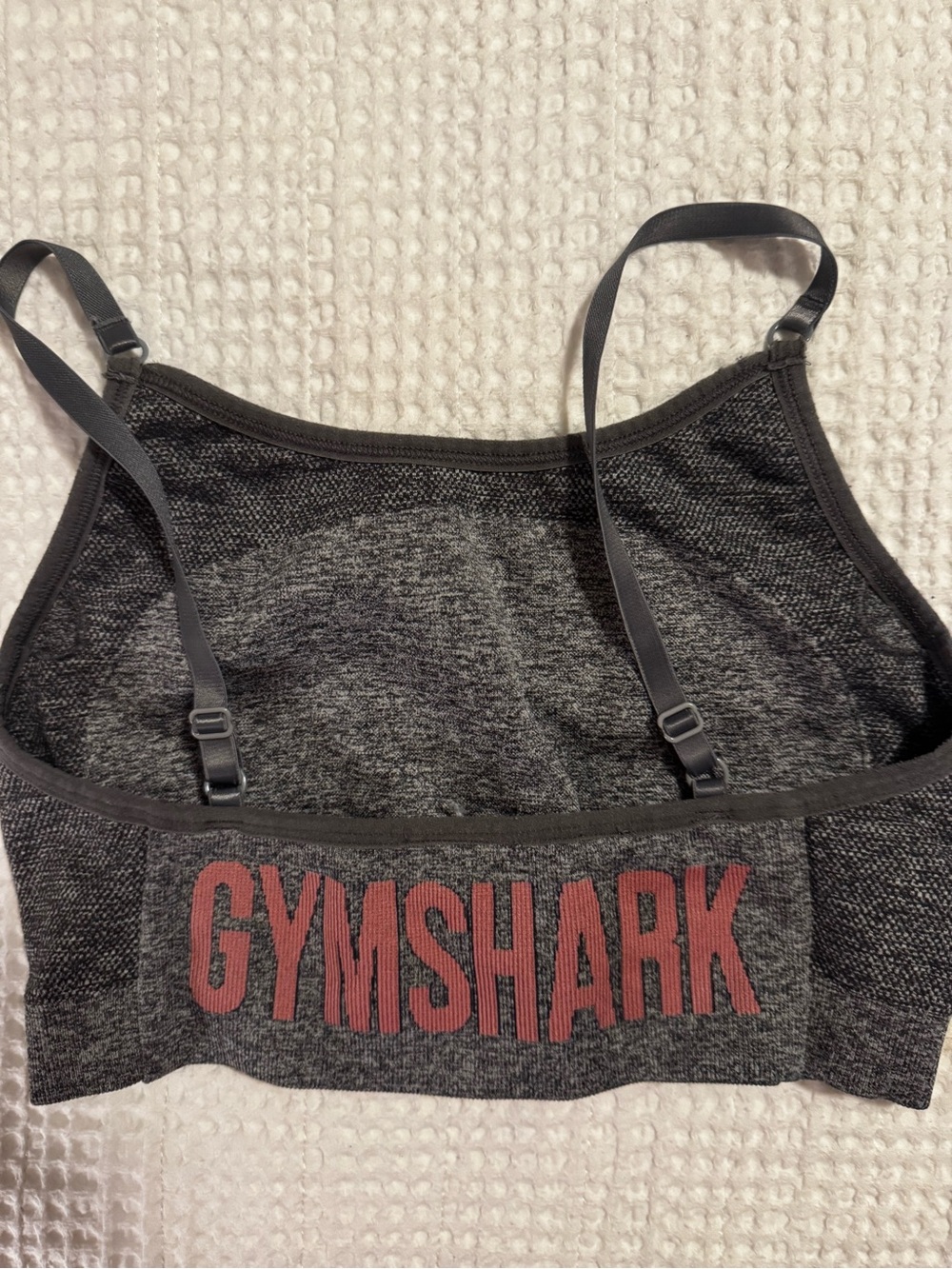 Gymshark Charcoal Gray Seamless Sports Bralette with Rose Logo
